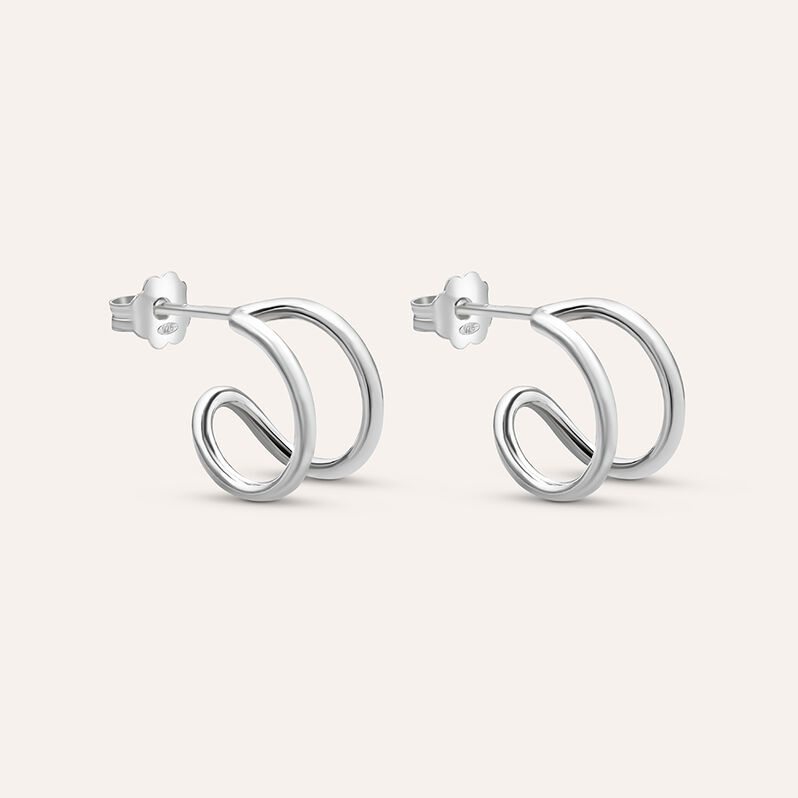 Orecchini A Cerchio Silver Collection Argento Rodiato - Spannringe Damen | OROVIVO