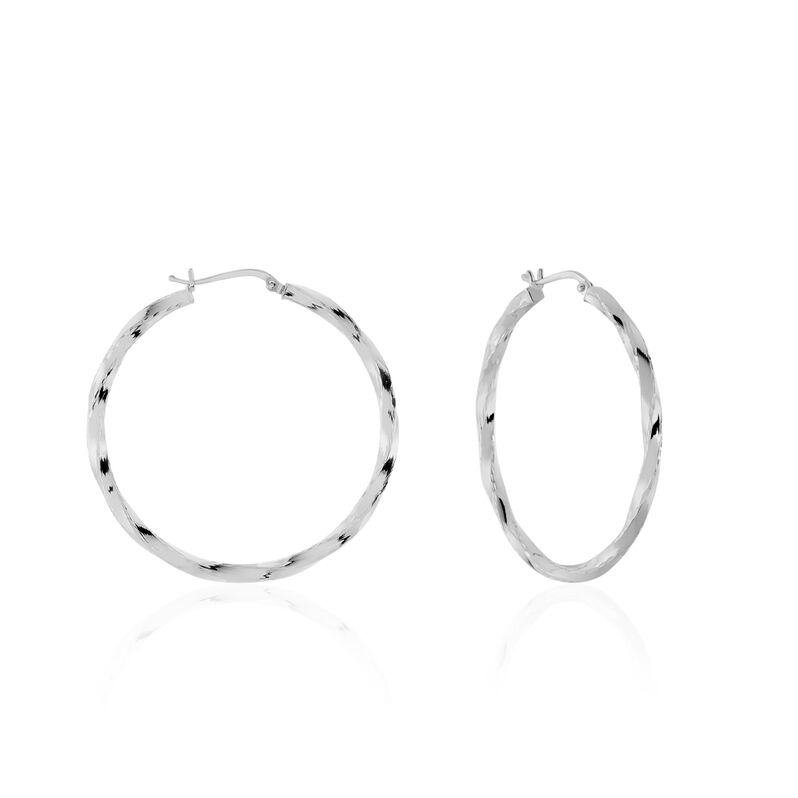 Damen Creolen Silber 925 Rhodiniert - Creolen Damen | OROVIVO