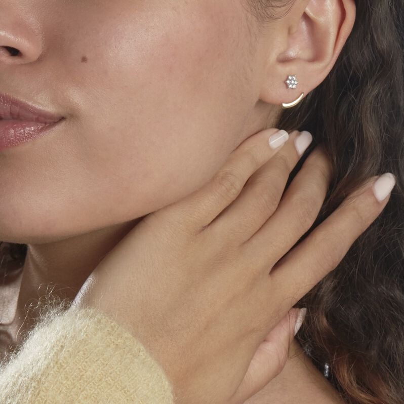 Bijoux D'oreilles Or Bicolore Diamant - Spannringe Damen | OROVIVO