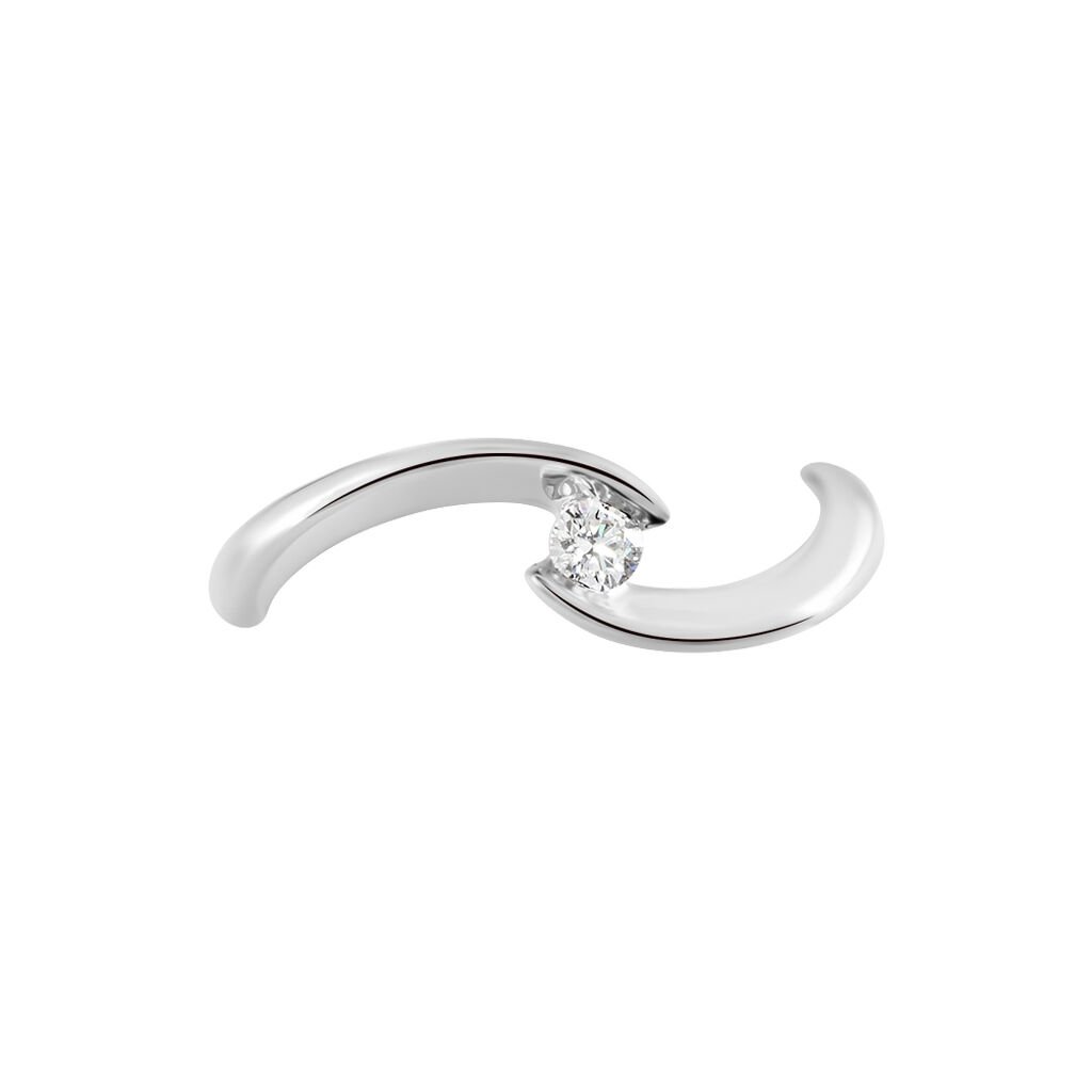 Damen Ring Weißgold 375 Diamant 0,11ct Welle Curvata  - Hochzeitsringe Damen | OROVIVO