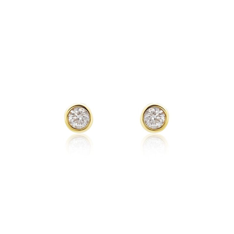 Delicate Damen Ohrstecker Gold 375 (9 Karat) Diamant Wei&szlig; 0,1 ct - Ohrstecker Damen | OROVIVO