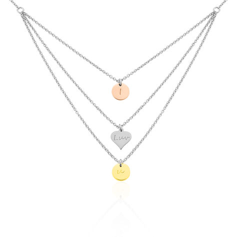 Damen Halskette Silber 925 Tricolor Vergoldet Herz - Halsketten Damen | OROVIVO