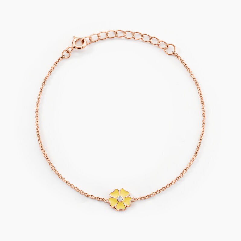 Bracelet Mimosa Argent Rose Oxyde De Zirconium - Spannringe Damen | OROVIVO