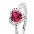 MARGOT Damen Ring Silber 925 Synthetischer Stein Rot 0,99 ct Herz