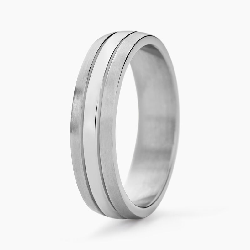 Bague Acier Blanc John - Spannringe Herren | OROVIVO