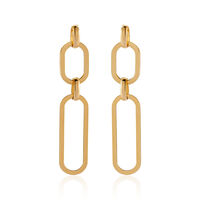 Damen Ohrringe Lang Silber vergoldet 925 Geometrisch Ayleen 4,8cm 96mm