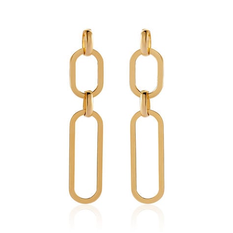 Damen Ohrringe Lang Silber vergoldet 925 Geometrisch Ayleen 4,8cm 96mm - Ohrringe Damen | OROVIVO