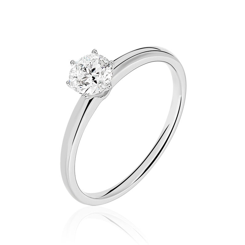 Bague Solitaire Natalia Or Blanc Diamant - Spannringe Damen | OROVIVO