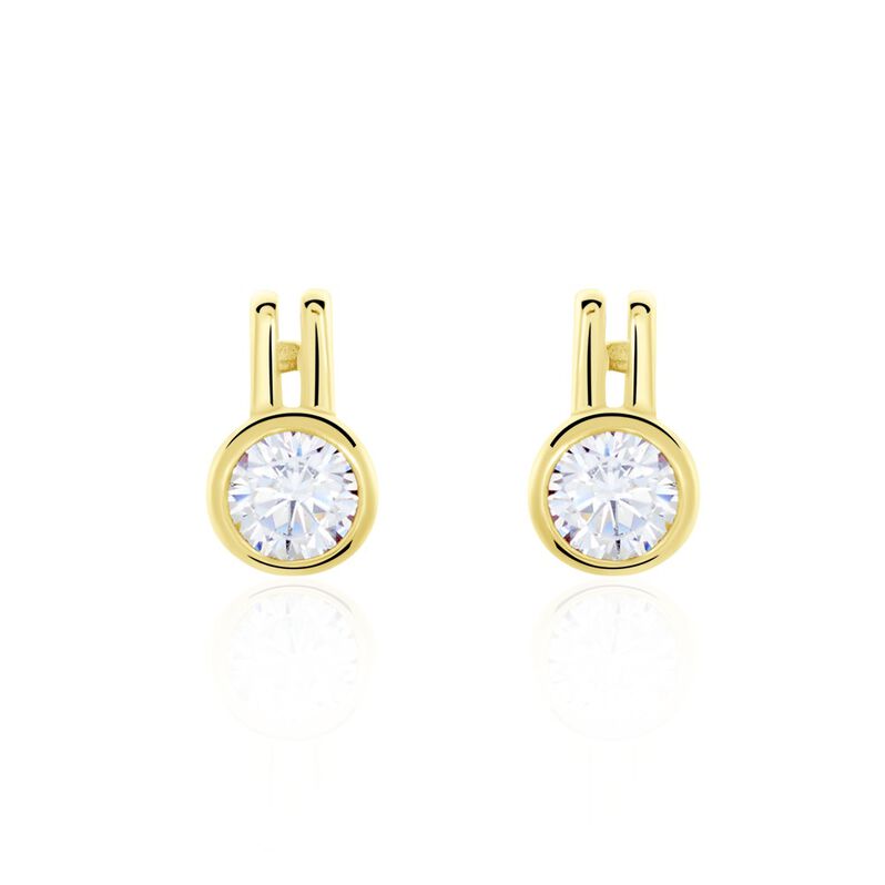 BUKKA Damen Ohrstecker Vergoldet Zirkonia Wei&szlig; 1,89 ct - Ohrstecker Damen | OROVIVO