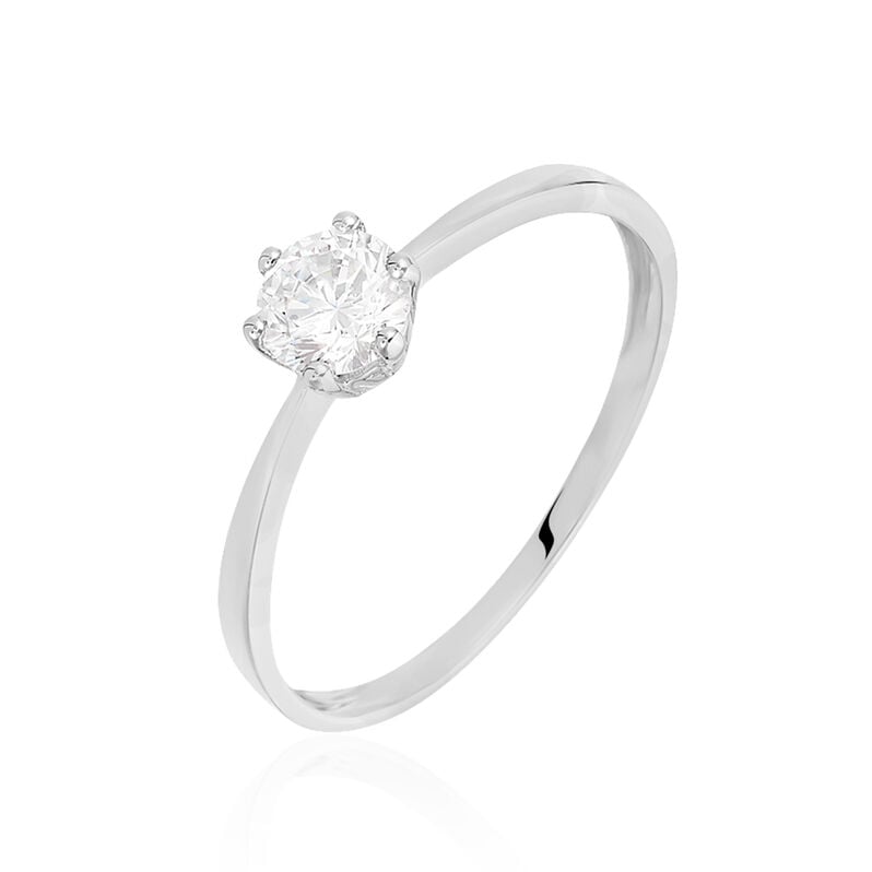 KRAPPE 6 Damen Ring Wei&szlig;gold 375 (9 Karat) Zirkonia Wei&szlig; 0,940 ct B 20 mm - Verlobungsringe Damen | OROVIVO