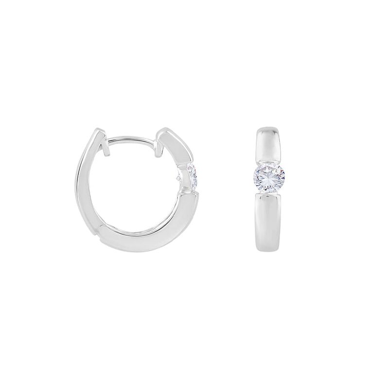 Damen Creolen Weißgold 750 synthetischer Diamant 0,41ct Orchestra 11,00mm  - Creolen Damen | OROVIVO