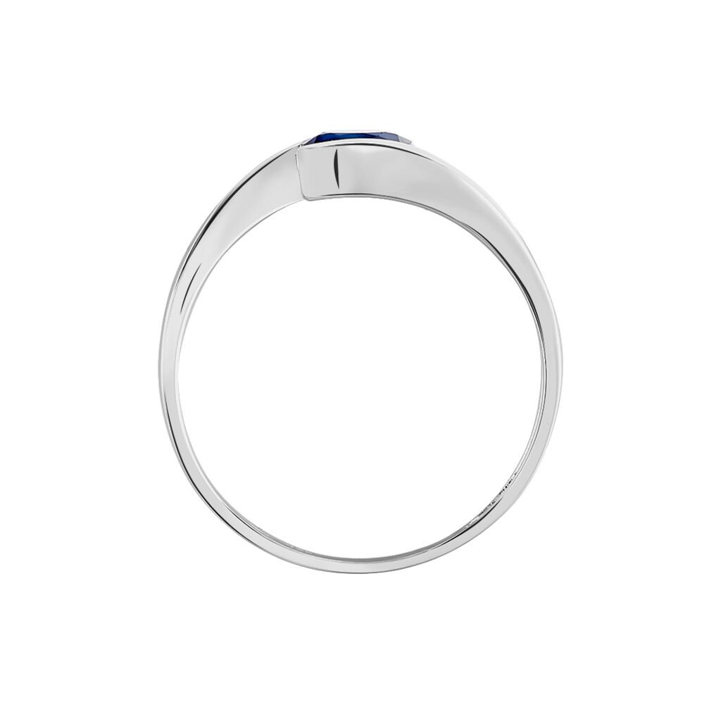 CAMILIA Damen Ring Wei&szlig;gold 375 (9 Karat) Saphir Blau 0,39 ct