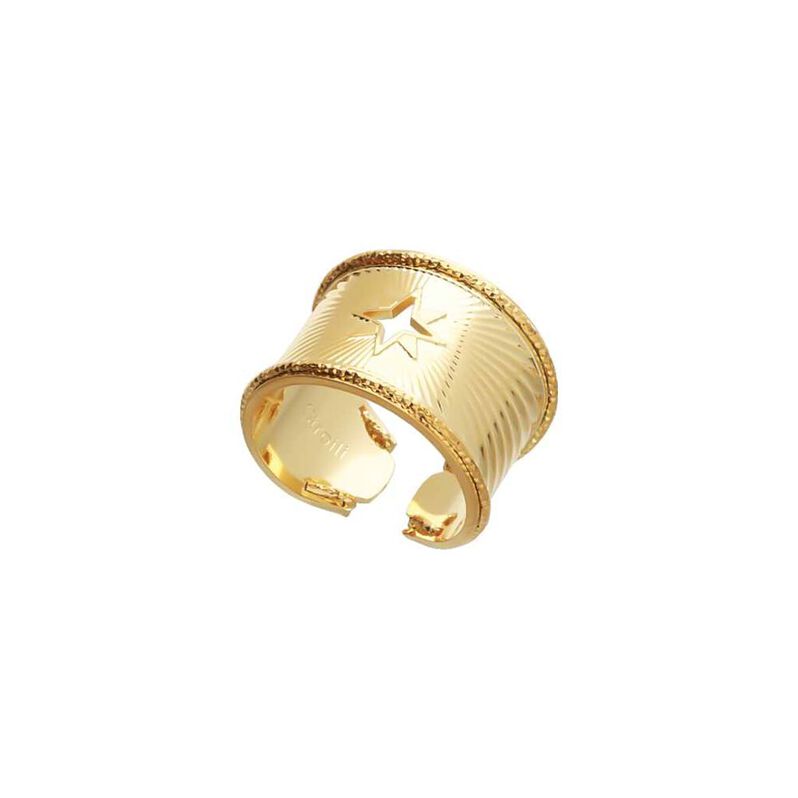Anello rosa dei venti a fascia in bronzo dorato - Spannringe Damen | OROVIVO