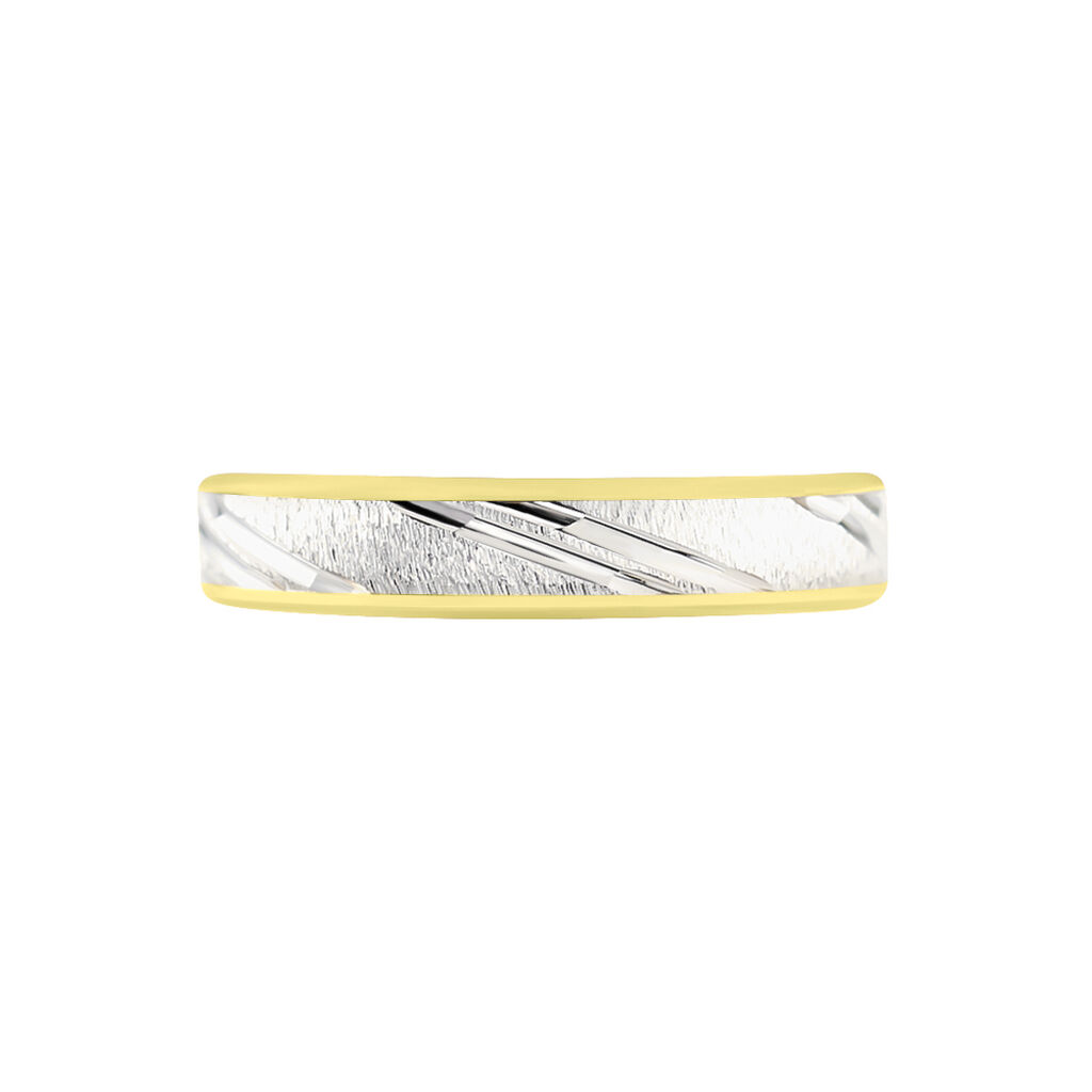 Alliance Or Bicolore Jaune Et Weiss Ulisse Fantaisie - Spannringe Familie | OROVIVO