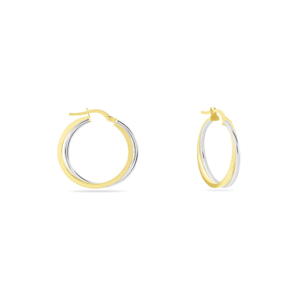 ALDONA Damen Creolen Gold Bicolor 375 (9 Karat) B 1,5 mm