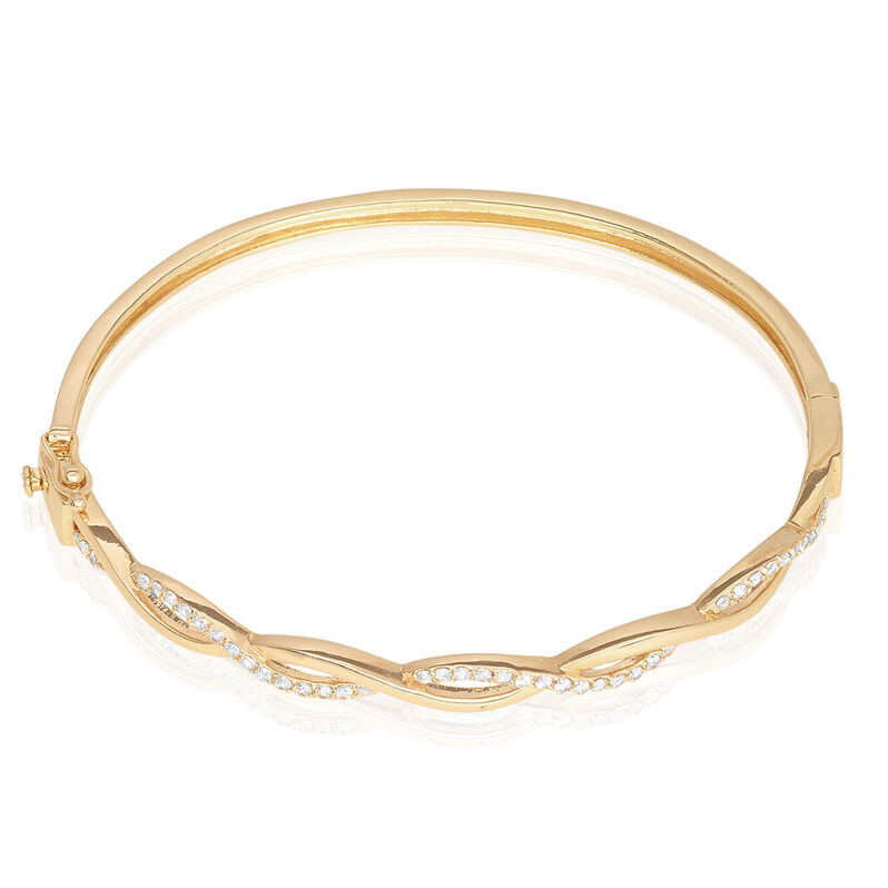 Bangle Golden Dream Placcato Oro Giallo Cubic Zirconia - Spannringe Damen | OROVIVO