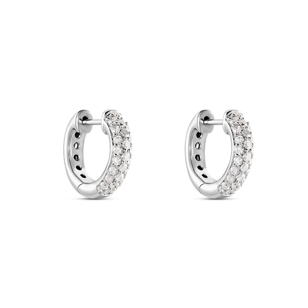 Brandice Damen Creolen Wei&szlig;gold 585 (14 Karat) Diamant Wei&szlig; 0,18 ct