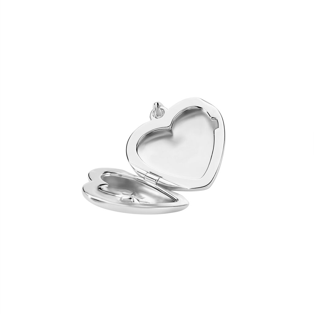SYLENNE Damen Anh&auml;nger Silber 925 Zirkonia Wei&szlig; 0,01 ct Herz
