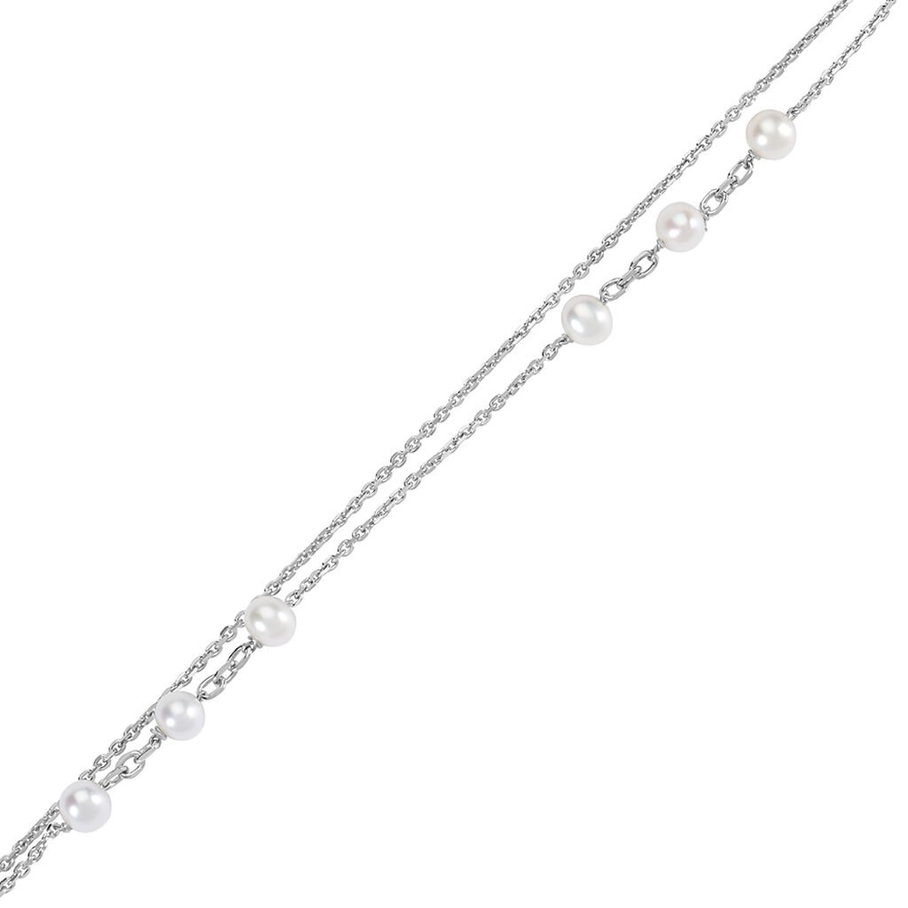 Arielle 2 Damen Armband Silber Silber 925 Zuchtperle Wei&szlig; 3,48 ct B 1,3 mm