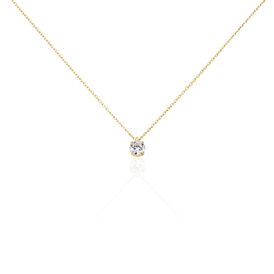 Damen Halskette Messing Gold vergoldet Zirkonia 6mm - Ketten mit Anhänger Damen | OROVIVO