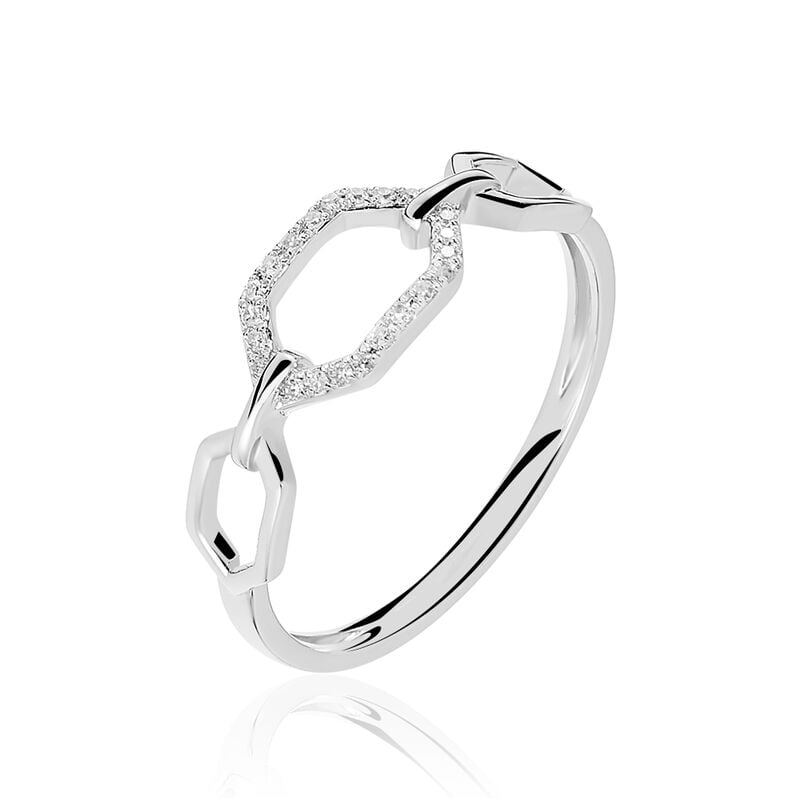 Bague Or Blanc Diamant - Spannringe Damen | OROVIVO