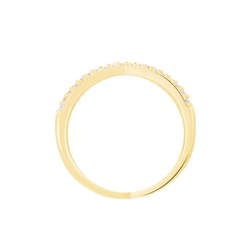 TINY TREASURES 1 Damen Ring Silber vergoldet 925 Zirkonia Wei&szlig; 0,66 ct