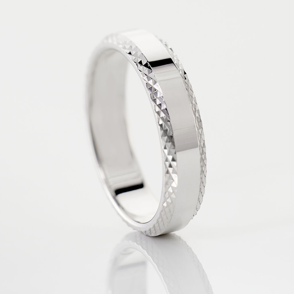 Alliance Beritan Demi Jonc Classique Argent Blanc - Spannringe Familie | OROVIVO