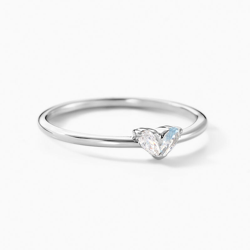 Bague Promise Argent Weiss Oxyde De Zirconium - Spannringe Damen | OROVIVO