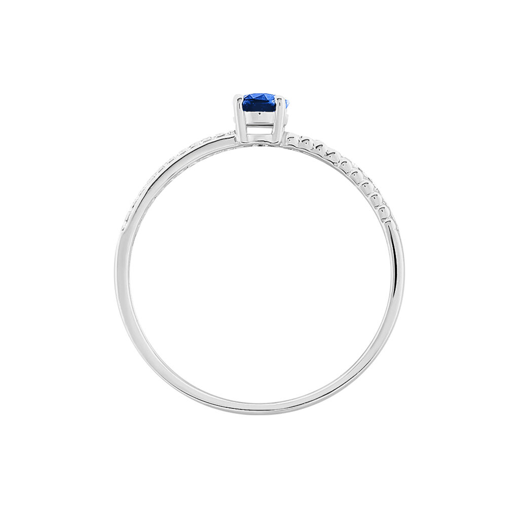 Bague Andrea Or Blanc Saphir Et Diamant - Spannringe Damen | OROVIVO
