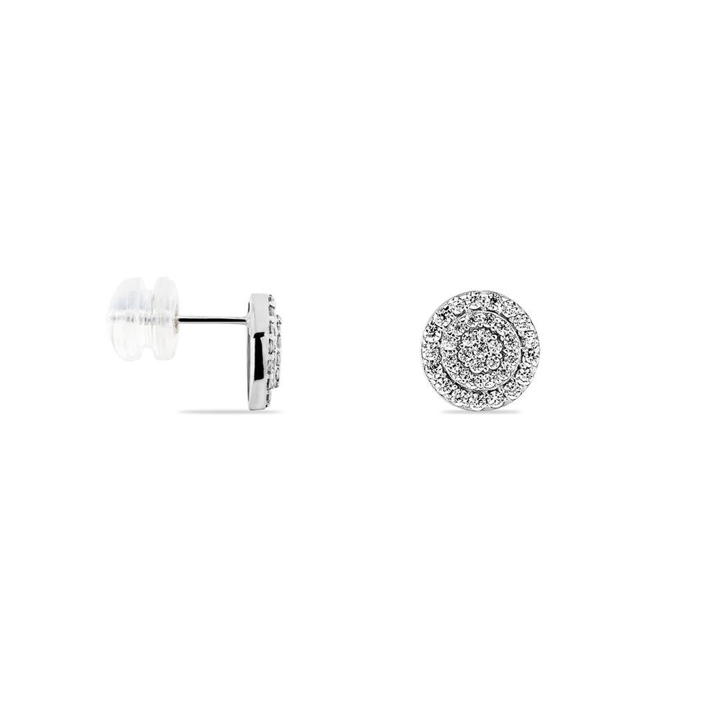 Damen Ohrstecker Weißgold 375 Zirkonia  - Ohrstecker Damen | OROVIVO