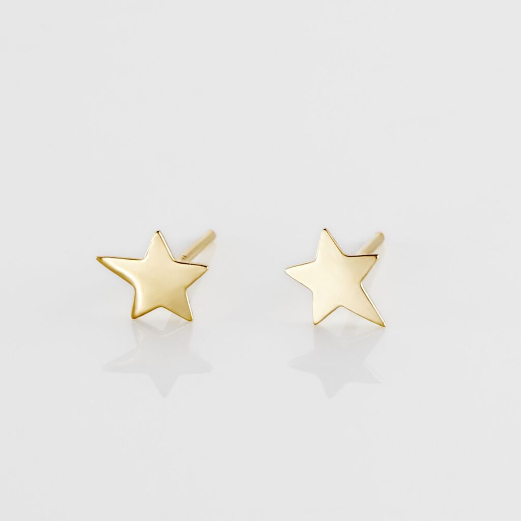STELLA STERN 2 Damen Ohrstecker Gold 375 (9 Karat) Stern