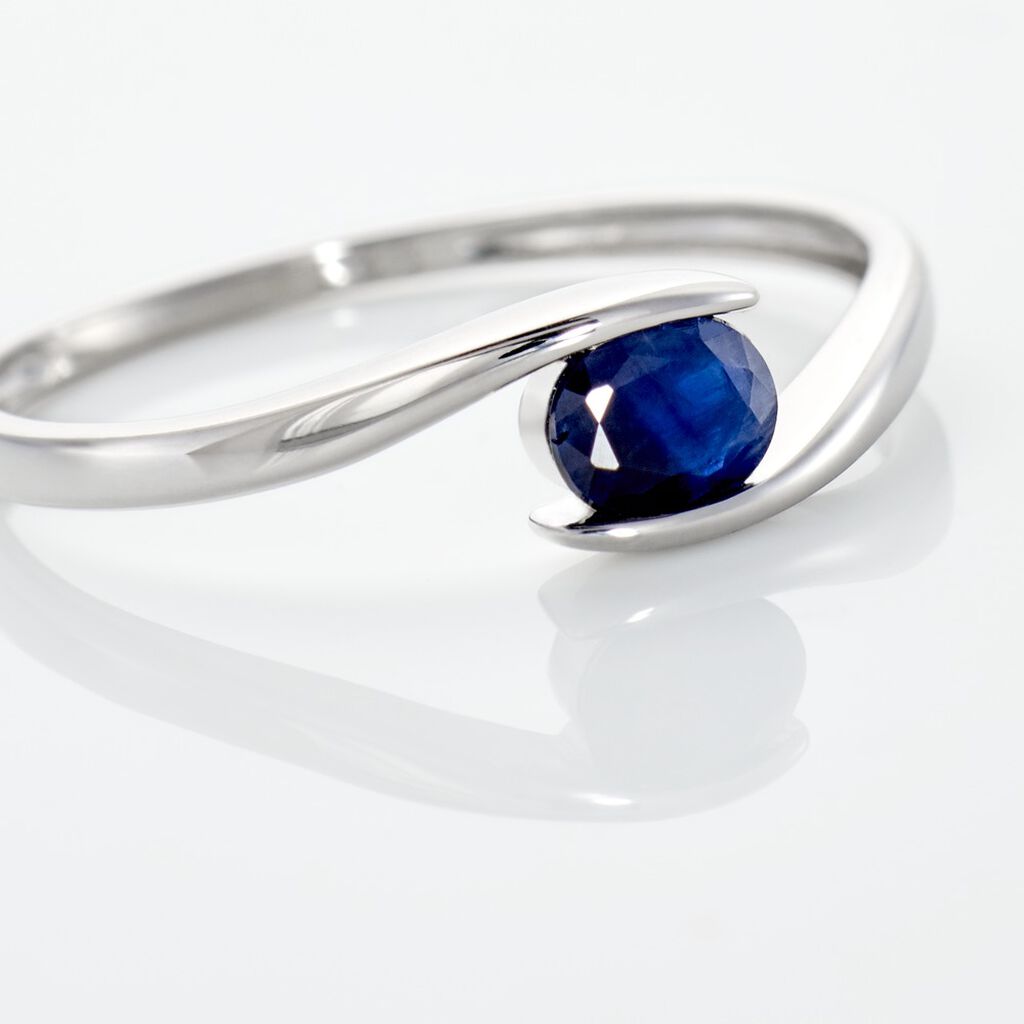 Damen Ring Weißgold 375 Saphir 0,39ct Camilia  - Solitärringe Damen | OROVIVO