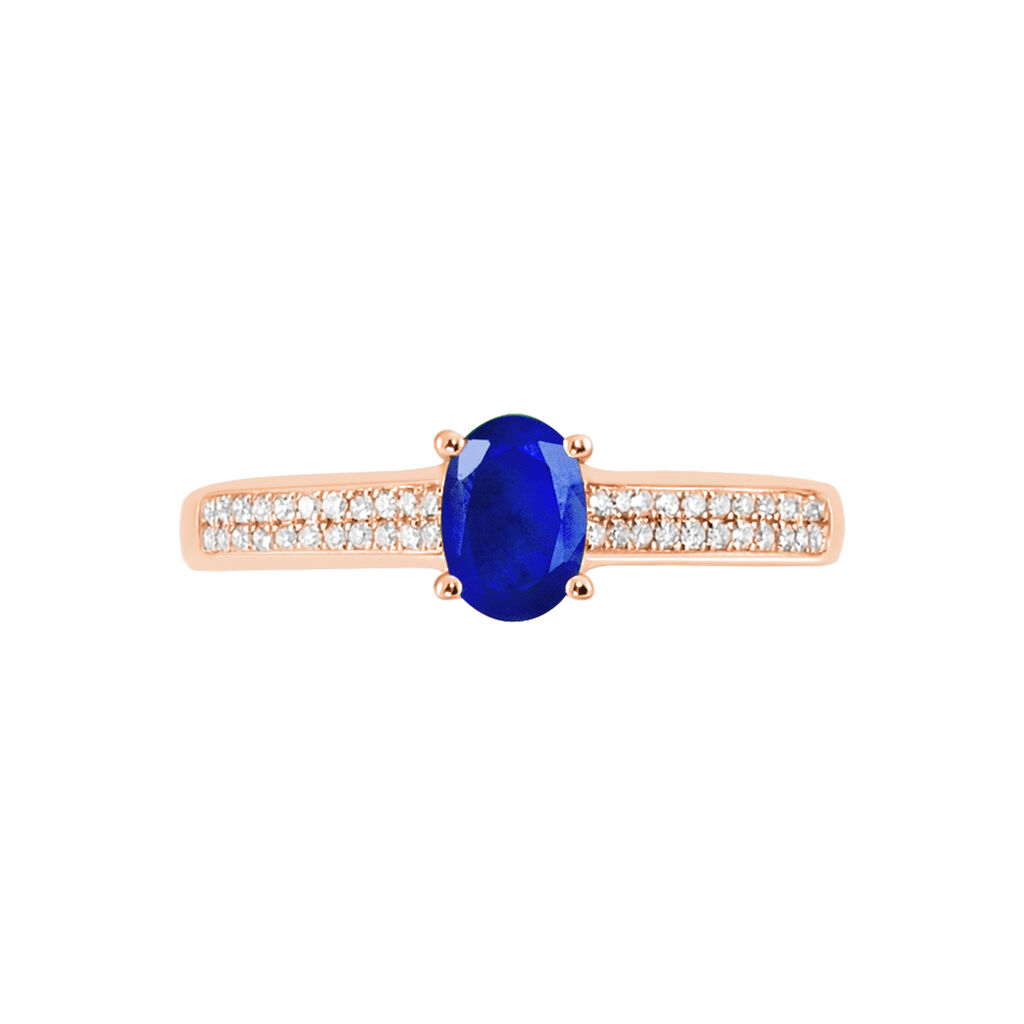 Bague Crista Or Rose Saphir Et Diamant - Spannringe Damen | OROVIVO