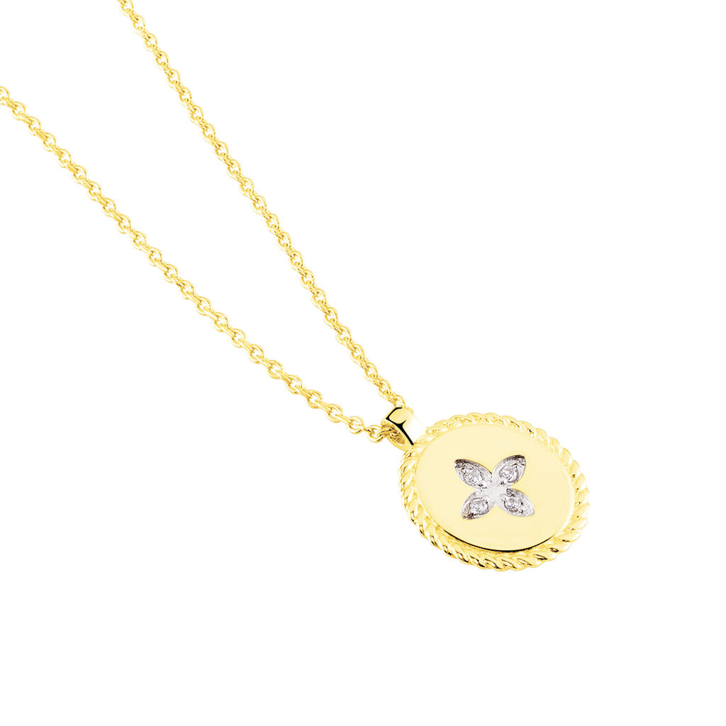 Collier Or Jaune Austina Fleur Diamant - Spannringe Damen | OROVIVO