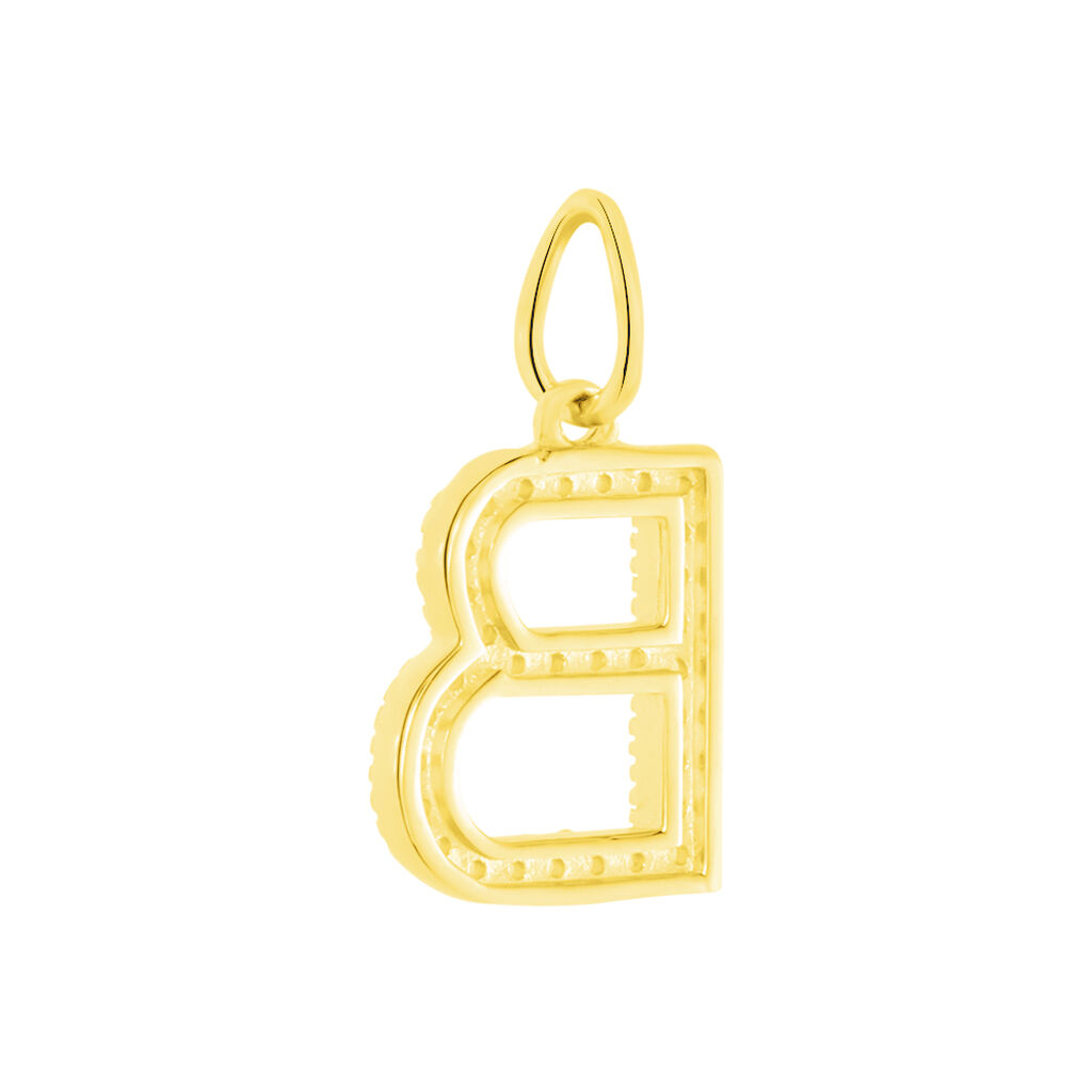 Anhänger Gold 375 Zirkonia Buchstabe B - Schmuckanhänger Familie | OROVIVO