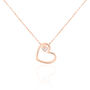 Damen Halskette Roségold 375 Diamanten 0,015ct Herz