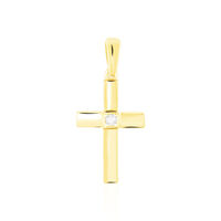 Unisex Anhänger Gold 375 Diamant 0,02ct Religiöses Kreuz Kreuz 2 