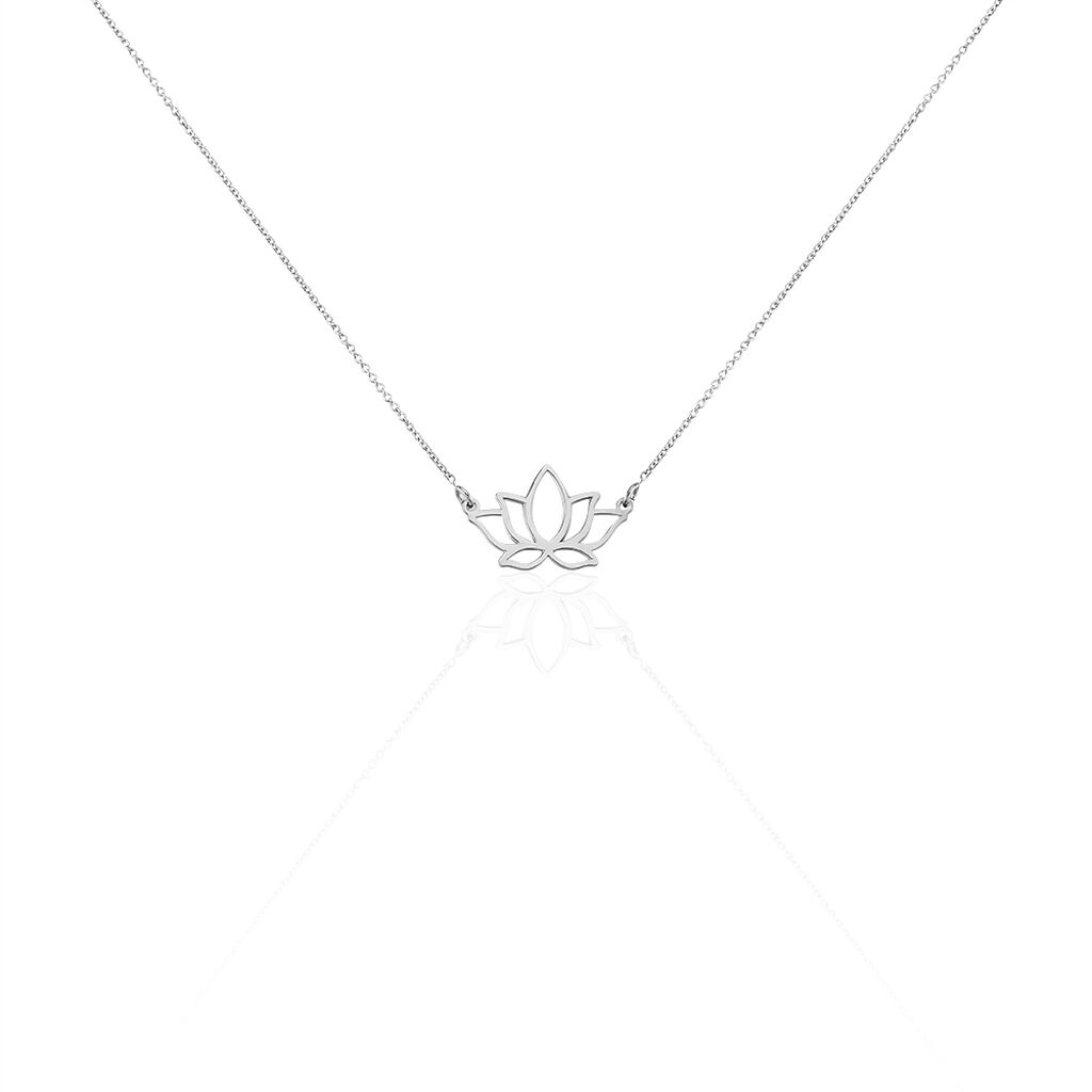 GLORIA Damen Collier Silber Silber 925 Lotusblume B 1 mm, Collier ohne Stein