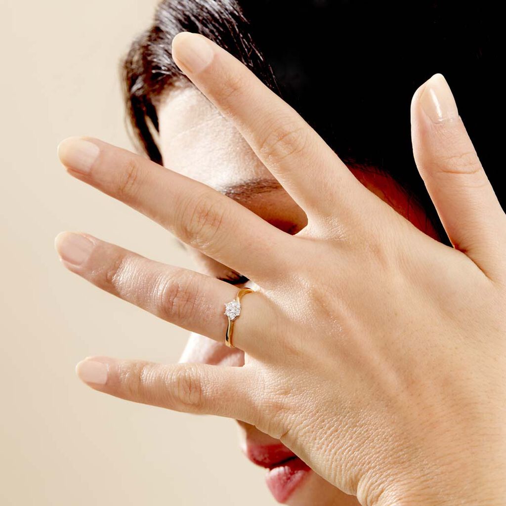 Bague Solitaire Cassiope Or Jaune Diamant - Spannringe Damen | OROVIVO