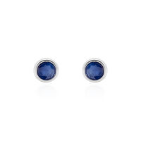 Damen Ohrstecker Weißgold 375 Saphir 0,74ct Edy Fassung Zarge 