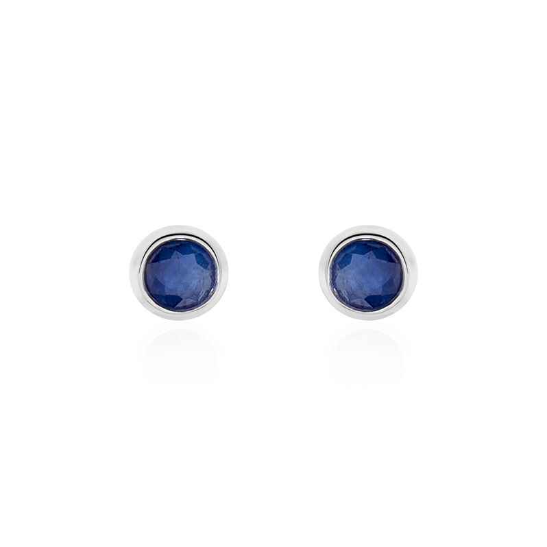 Damen Ohrstecker Weißgold 375 Saphir 0,74ct Edy Fassung Zarge  - Ohrstecker Damen | OROVIVO