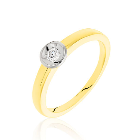 Solitärring Gold 585 Bicolor Diamant 0,1ct - Verlobungsringe Damen | OROVIVO