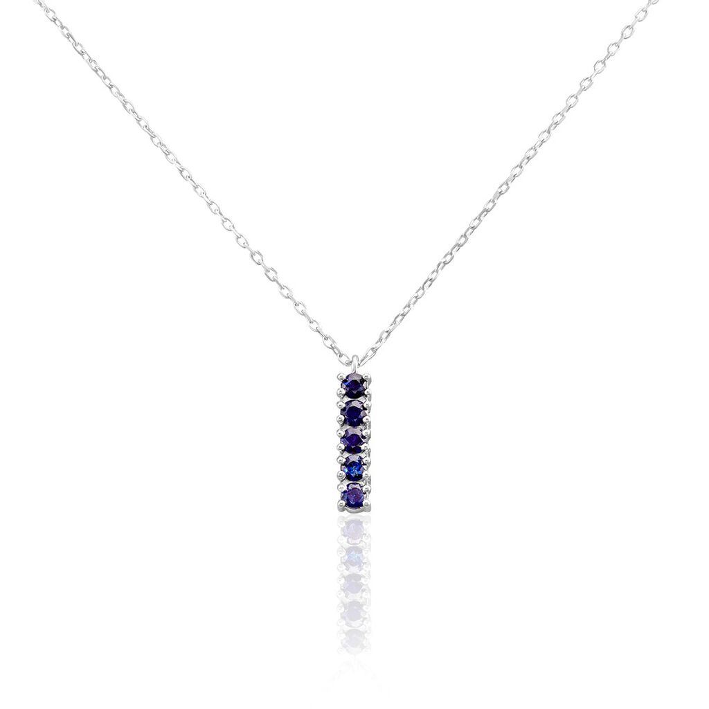 🦚 Damen Kette Weißgold 585 Saphir 0,28ct Anastasia, Kette mit Stein