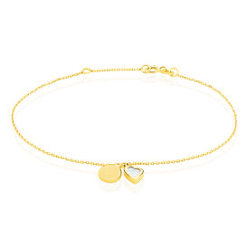 Damenarmband Gold 375 Perlmutt Herz - Personalisierte Geschenke Damen | OROVIVO