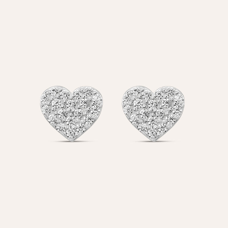 Orecchini Lobo Claire Oro Bianco Cubic Zirconia - Spannringe Damen | OROVIVO