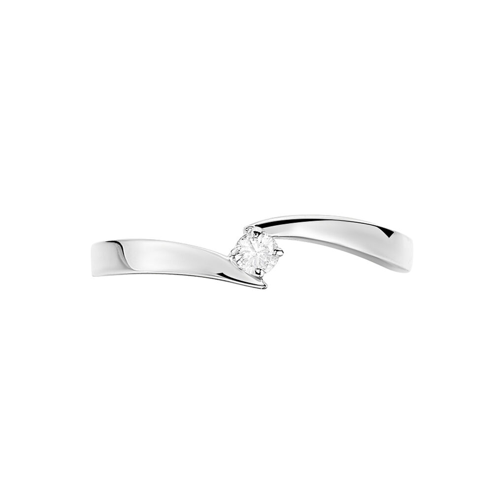 Bague Solitaire Samia Or Blanc Diamant - Spannringe Damen | OROVIVO