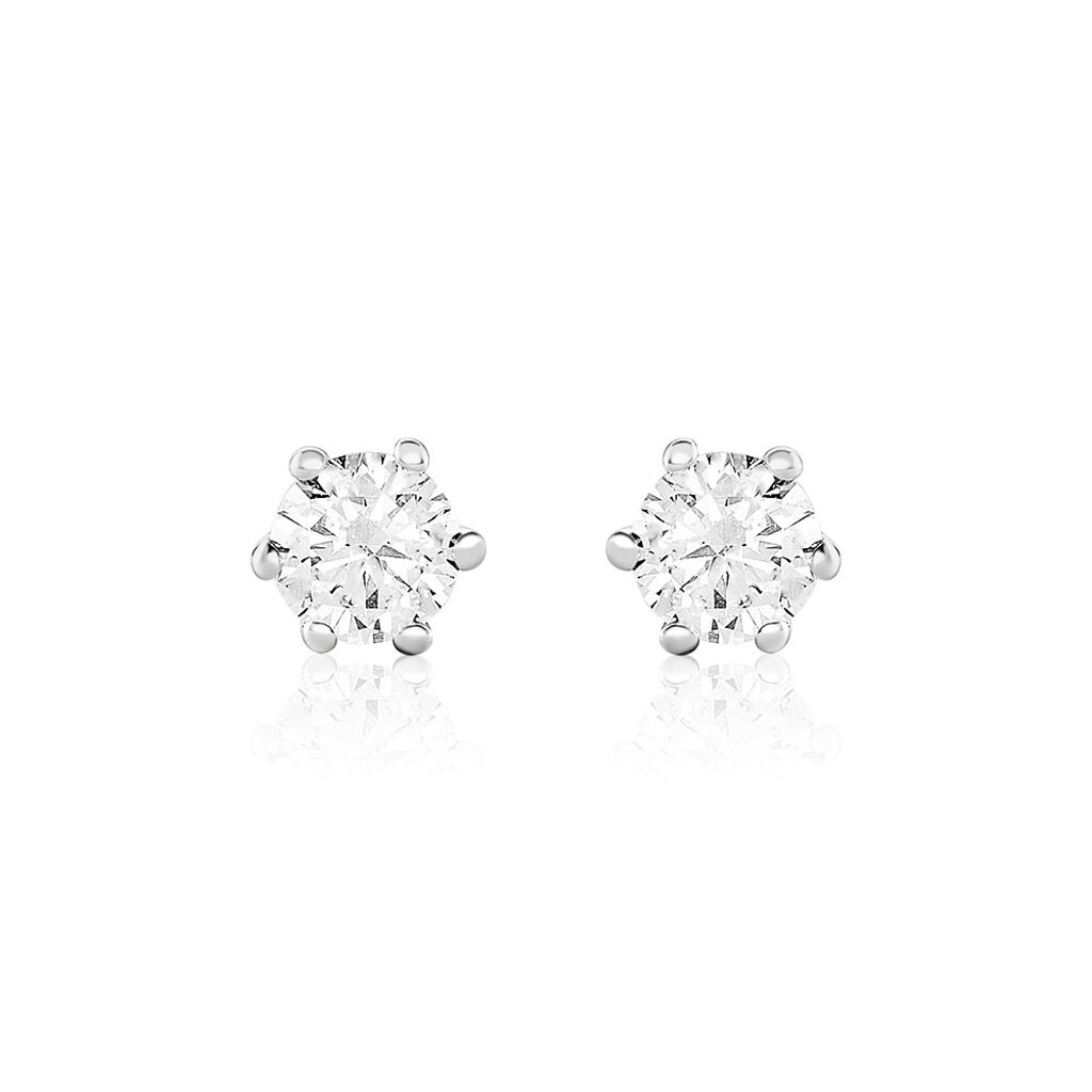 Sonate Damen Ohrstecker Wei&szlig;gold 585 (14 Karat) Synthetischer Diamant Wei&szlig; 1,02 ct