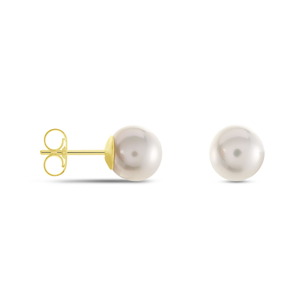 Damen Perlenohrringe Gold 585 Zuchtperle 8-9mm Grace - Ohrstecker Damen | OROVIVO