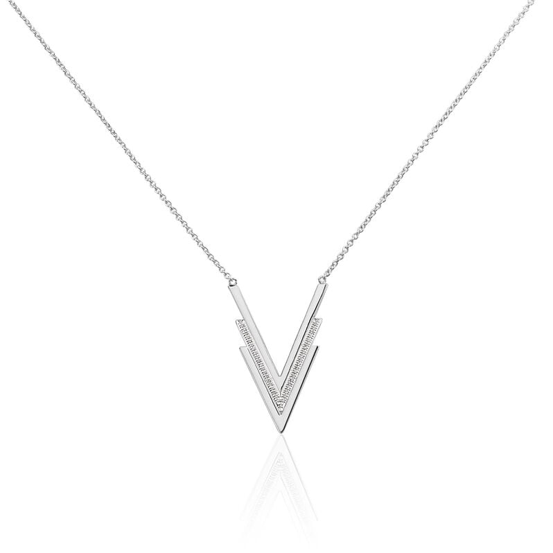 Collier Amandine Acier Motif Triple V - Spannringe Damen | OROVIVO