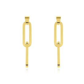 Damen Ohrstecker Lang Edelstahl Gold Gliederkette Liliana - Ohrstecker lang Damen | OROVIVO